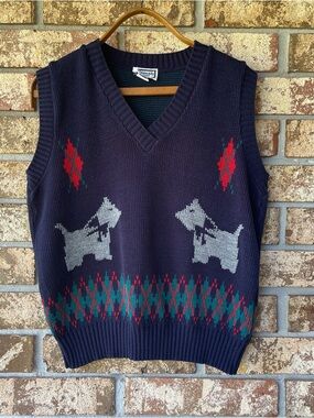 Vintage Keneth Too Holiday Vest Women’s Size Small Scottie Dogs Cute!